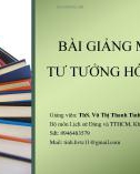 Bài giảng Tư tưởng Hồ Chí Minh: Chương 0 - ThS. Vũ Thị Thanh Tình