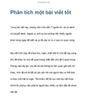 Phân tích một bài viết tốt