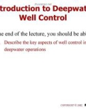 Lecture Drilling engineering: Introduction to deepwater well control