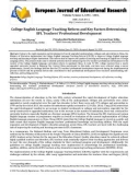 College English language teaching reform and key factors determining EFL teachers' professional development