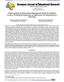 A meta analysis of instructional management model for students' creative thinking development: An application of propensity score matching