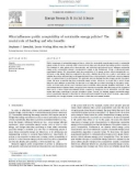 What influences public acceptability of sustainable energy policies? The crucial role of funding and who benefits