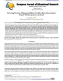 Fostering decision-making and ethics: Problem-based learning for female tertiary learners in Israel