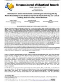 The influence of process oriented guided inquiry learning (POGIL) model assisted by realia media to improve scientific literacy and critical thinking skill of primary school students