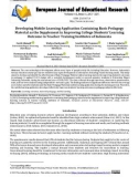 Developing mobile learning application containing basic pedagogy material as the supplement in improving college students' learning outcome in teacher training institutes of Indonesia