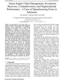 Green supply chain management, investment recovery, competitiveness, and organizational performance: A case of manufacturing firms in Indonesia