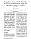 Supply chain operation model in digital for curriculum management based on Thailand qualifications framework for higher education