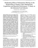 Moderating effect of information sharing on the relationship of supply chain management capabilities and business performance: A study on the Indonesia food industry