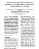 Success of enterprise resource planning implementation on sustainable performance of logistics business in Thailand