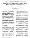 The role supply chain management and religiosity of local parliament members against fraud rejection in public budgeting