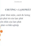 Bài giảng Kinh tế vĩ mô 1 - Chương 7: Lạm phát