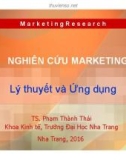 Bài giảng Nghiên cứu Marketing: Chương 1 - TS. Phạm Thành Thái