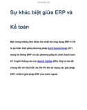 Sự khác biệt giữa ERP và Kế toán