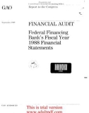 FINANCIAL AUDIT Federal Financing Bank's Fiscal Year 1988 Financial Statements_part1