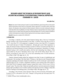 Research about the technical of recognition of lease accounting according to international financial reporting standards 16 - leases