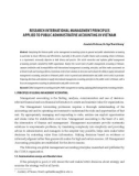 Research international management principles applied to public administrative accounting in Vietnam