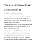 Tìm hiểu chung về kế tóan tài sản cố định (Phần 3)