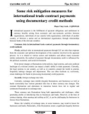 Some risk mitigation measures for international trade contract payments using documentary credit methods