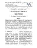 The factors affecting the performance of foreign direct investment (FDI) enterprises in Vietnam