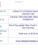 PHÂN TÍCH CHỨNG KHOÁN CÔNG TY CỔ PHẦN GẠCH MEN CHANG YIH