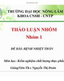 Đề tài: Bệnh nhiệt tán