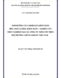 Luận văn Thạc sĩ Kinh tế: Ảnh hưởng của nhiệm kỳ kiểm toán đến chất lượng kiểm toán – Nghiên cứu thực nghiệm tại các công ty niêm yết trên thị trường chứng khoán Việt Nam