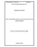 Luận văn Thạc sĩ Quản lý công: Chất lượng công chức tại Ngân hàng Nhà nước tỉnh Ninh Bình