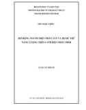 Luận án Tiến sĩ Kỹ thuật điện: Mở rộng nguồn điện phân tán và bộ dự trữ năng lượng trên lưới điện phân phối