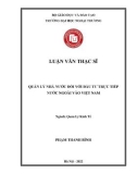 Luận văn Thạc sĩ Quản lý kinh tế: Quản lý nhà nước đối với đầu tư trực tiếp nước ngoài vào Việt Nam