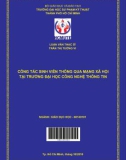 Luận văn Thạc sĩ Giáo dục học: Công tác sinh viên thông qua mạng xã hội tại Trường Đại học Công nghệ Thông tin