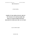 Luận án Tiến sĩ Y học: Nghiên cứu đặc điểm lâm sàng, một số yếu tố nguy cơ và kết quả điều trị hoại tử vô mạch chỏm xương đùi bằng huyết tương giàu tiểu cầu tự thân