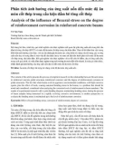 Phân tích ảnh hưởng của ứng suất uốn đến mức độ ăn mòn cốt thép trong cấu kiện dầm bê tông cốt thép