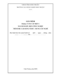 Giáo trình Cung cấp điện 1 (Ngành: Điện công nghiệp - Cao đẳng/Trung cấp) - Trường Cao đẳng nghề Ninh Thuận