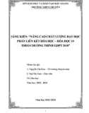 Sáng kiến kinh nghiệm THPT: Giải pháp nâng cao chất lượng dạy học phần liên kết Hóa học - Hóa học 10 theo chương trình GDPT 2018