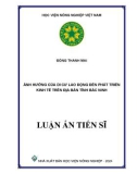 Luận án Tiến sĩ Quản trị nhân lực: Ảnh hưởng của di cư lao động đến phát triển kinh tế trên địa bàn tỉnh Bắc Ninh