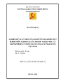 Tóm tắt Luận án Tiến sĩ Kinh tế: Nghiên cứu các nhân tố ảnh hưởng đến hiệu lực kiểm toán nội bộ tại các doanh nghiệp phi tài chính niêm yết trên thị trường chứng khoán Việt Nam