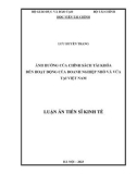 Luận án Tiến sĩ Kinh tế: Ảnh hưởng của chính sách tài khóa đến hoạt động của doanh nghiệp nhỏ và vừa tại Việt Nam