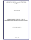 Luận án Tiến sĩ Kinh tế: Giải pháp phát triển nguồn nhân lực du lịch cho các doanh nghiệp trên địa bàn thành phố Hải Phòng