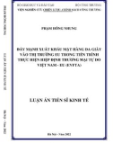 Luận án Tiến sĩ Kinh tế: Đẩy mạnh xuất khẩu mặt hàng da giày vào thị trường EU trong tiến trình thực hiện Hiệp định thương mại tự do Việt Nam - EU (EVFTA)