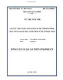 Tóm tắt Luận án Tiến sĩ Kinh tế: Cơ cấu thu ngân sách nhà nước theo hướng thu ngân sách nhà nước bền vững ở Việt Nam