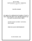 Tóm tắt Luận án Tiến sĩ Kinh tế: Tác động của chính sách tài khóa, tỷ giá và quản trị công đến tăng trưởng kinh tế tại các quốc gia đang phát triển