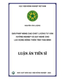 Luận án Tiến sĩ Kinh tế phát triển: Giải pháp nâng cao chất lượng tư vấn hướng nghiệp và dạy nghề cho lao động nông thôn tỉnh Thái Bình