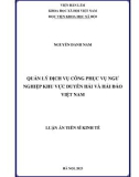 Luận án Tiến sĩ Kinh tế: Quản lý dịch vụ công phục vụ ngư nghiệp khu vực duyên hải và hải đảo Việt Nam