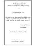 Tóm tắt Luận án Tiến sĩ Kinh tế: Các nhân tố tác động đến vận dụng kỹ thuật kế toán quản trị chiến lược và thành quả hoạt động tại các doanh nghiệp Việt Nam