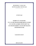 Luận án Tiến sĩ Kinh tế: Nghiên cứu ảnh hưởng của văn hóa doanh nghiệp đến sự gắn bó của người lao động với tổ chức tại các doanh nghiệp lữ hành trên địa bàn Thành phố Hà Nội