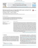 Mechanical performance of integrally bonded copper coatings for the long term disposal of used nuclear fuel