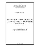 Luận án Tiến sĩ Kinh tế: Phân quyền tài chính tại Trung Quốc từ năm 1992 tới nay và một số gợi mở cho Việt Nam