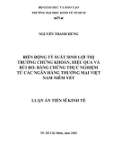 Luận án Tiến sĩ Kinh tế: Biến động tỷ suất sinh lợi thị trường chứng khoán, hiệu quả và rủi ro: Bằng chứng thực nghiệm từ các ngân hàng thương mại Việt Nam niêm yết