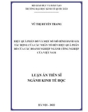 Luận án Tiến sĩ Kinh tế học: Hiệu quả phân bổ và một số mô hình đánh giá tác động của các nhân tố đến hiệu quả phân bổ của các doanh nghiệp ngành công nghiệp của Việt Nam