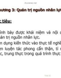 Bài giảng Quản trị kinh doanh dược - Chương 3: Quản trị nguồn nhân lực